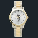 Gay Wedding Grooms with Names and Date Watch<br><div class="desc">High fashion and tuxedo wearing grooms with names and  date</div>