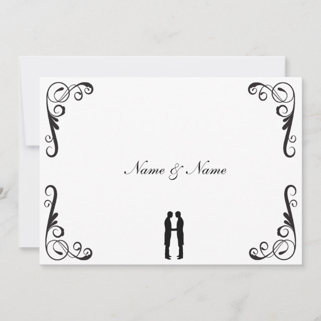 Gay Wedding Invitation - Groom and Groom (Front)