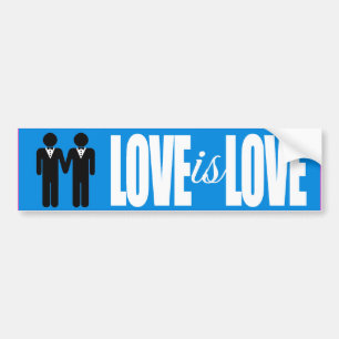 GAY WEDDING LOVE IS LOVE -.png Bumper Sticker