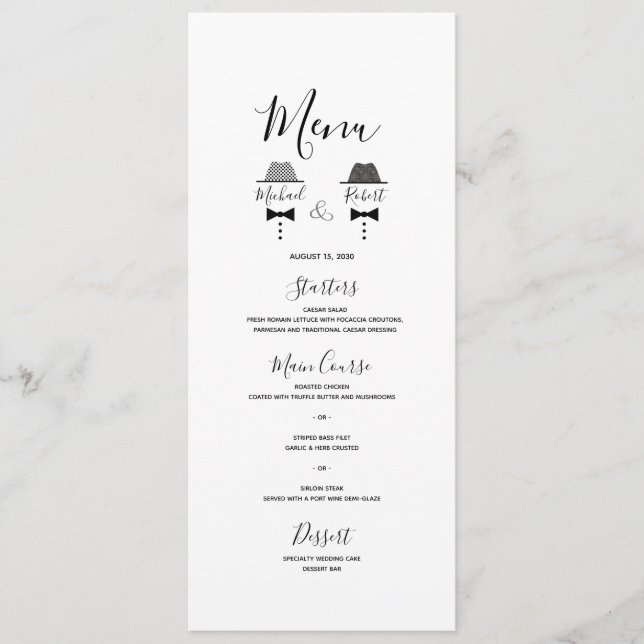 Gay Wedding Menu (Front)