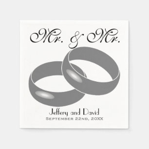 Gay Wedding Rings Personalised Wedding Napkin