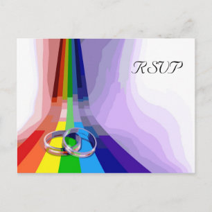 Gay Wedding RSVP Invitation Postcard