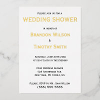 Gay Wedding Shower Invites Real Gold
