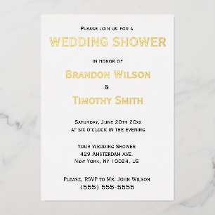 Gay Wedding Shower Invites Real Gold