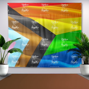 Gay Wedding Step and Repeat Pride Flag Backdrop  Tapestry