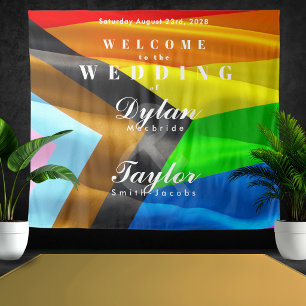 Gay Wedding Step Repeat Pride Flag Backdrop Decor Tapestry