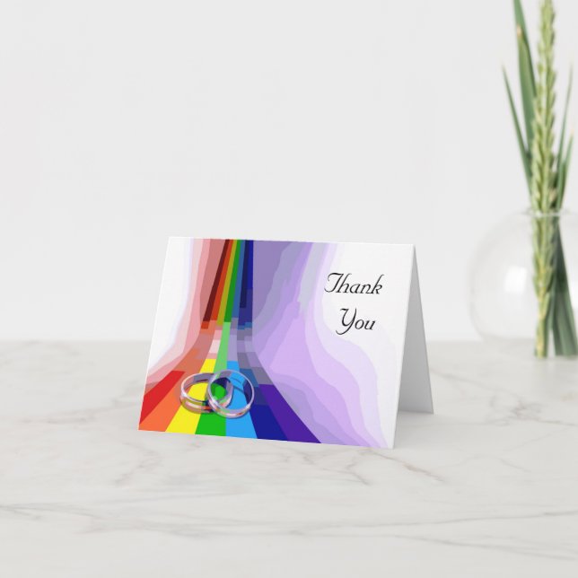 Gay Wedding Thank You Greeting Card (Front)