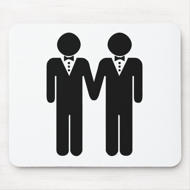 GAY WEDDING TOPPER MEN -.png Mouse Pad (Front)