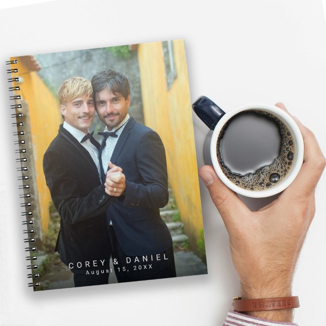 Gay Wedding Two Grooms Commemorative Photo Notebook (Creator Uploaded)