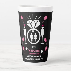 Gay Women 4th Wedding Anniversary Latte Mug