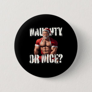 Gay Xmas Muscle Daddy Bear Nice Santa Pride Lgbtq 6 Cm Round Badge