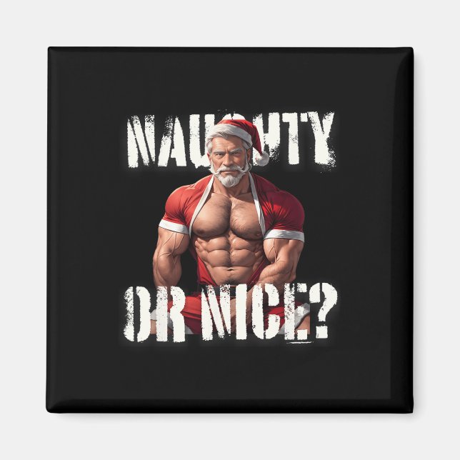 Gay Xmas Muscle Daddy Bear Nice Santa Pride Lgbtq  Magnet (Front)