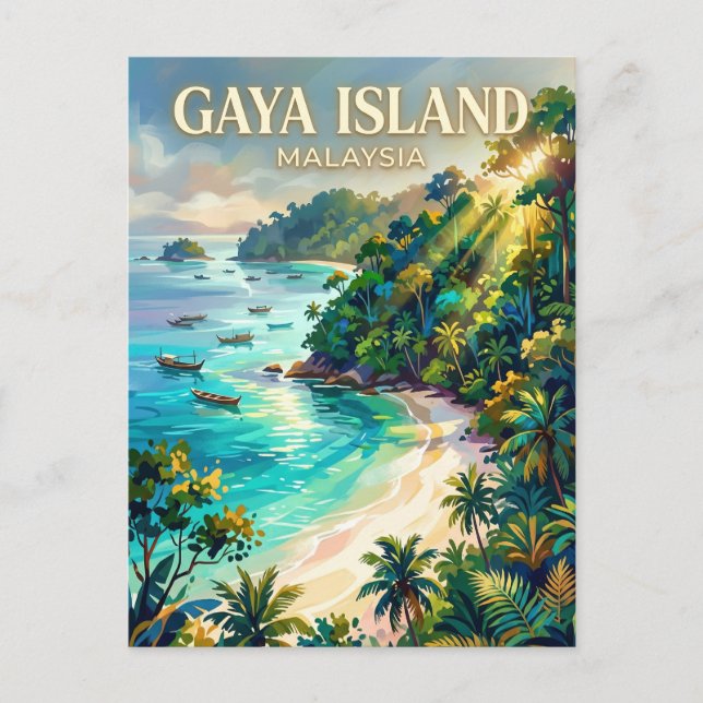 Gaya Island Malaysia Postcard (Front)