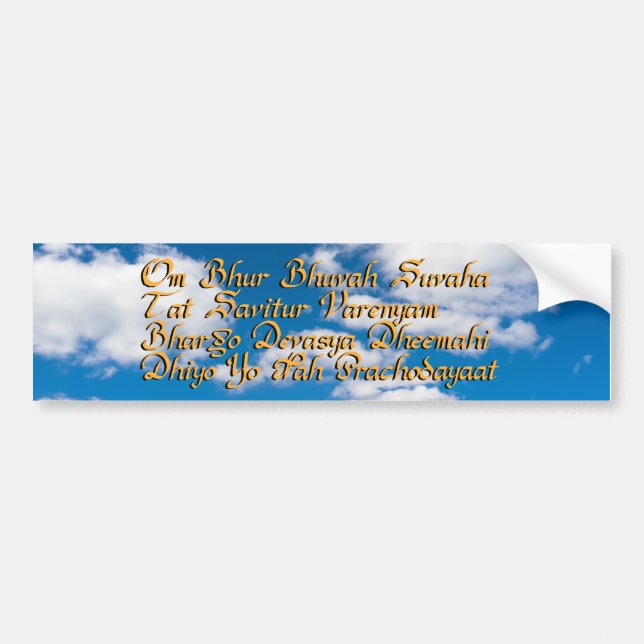 Gayatri mantra bumper sticker (Front)