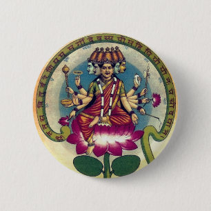 Gayatri Mantra (personification as a goddess) 6 Cm Round Badge