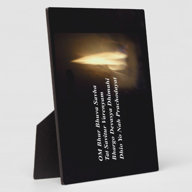 Gayatri Mantra Prayer Om Bhur Bhuvah, Plaque (Side)