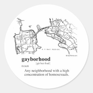 GAYBORHOOD CLASSIC ROUND STICKER