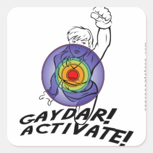 Gaydar! Activate! Rainbow Lesbian Square Sticker