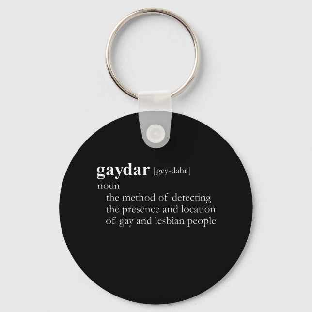 GAYDAR (definition) Key Ring (Front)