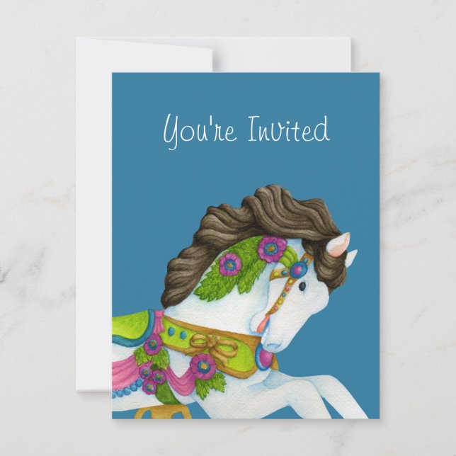 Gayle Carousel Horse Invitation (Front)