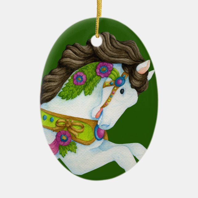 Gayle Carousel Horse Ornament (Front)
