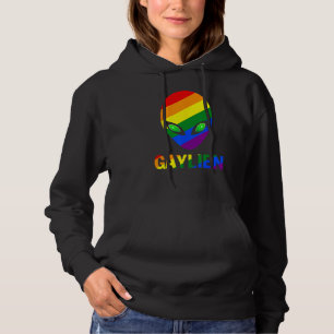 Gaylien Gay Alien Pride LBGT Rainbow UFO Flag Gayl Hoodie