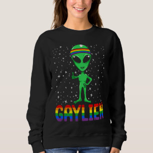 Gaylien Gay Alien Pride Month LGBT homosexual Rain Sweatshirt