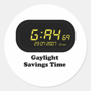Gaylight Savings Time Classic Round Sticker