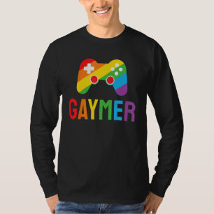 Gaymer Funny Gaming Lover LGBTQ+ Gay Gamer Rainbow T-Shirt