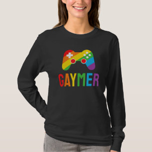 Gaymer Funny Gaming Lover LGBTQ+ Gay Gamer Rainbow T-Shirt