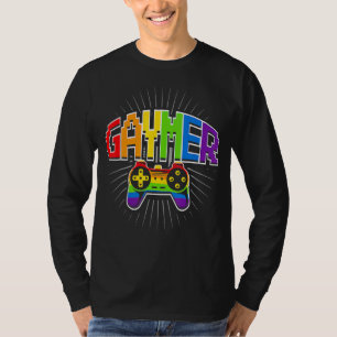 Gaymer Gamer Gay Pride  Lgbt Rainbow Flag Video Ga T-Shirt