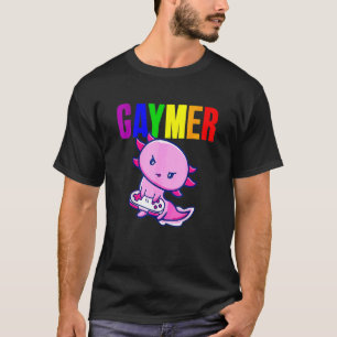 Gaymer Gay Pride Flag Gamer Lgbtq Video Game Axolo T-Shirt