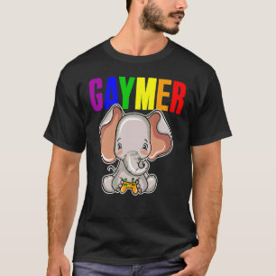 Gaymer Gay Pride Flag Gamer Lgbtq Video Game Eleph T-Shirt