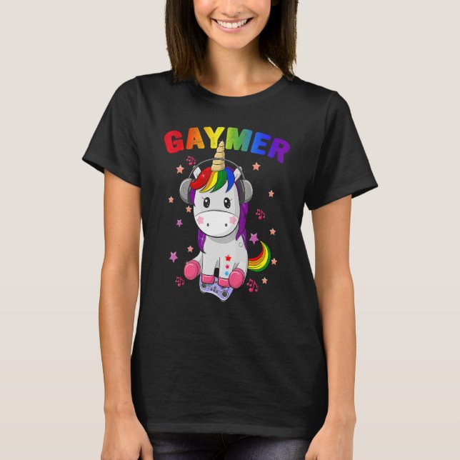Gaymer Gay Pride Flag Lgbt Gamer Lgbtq Gaming Unic T-Shirt (Front)