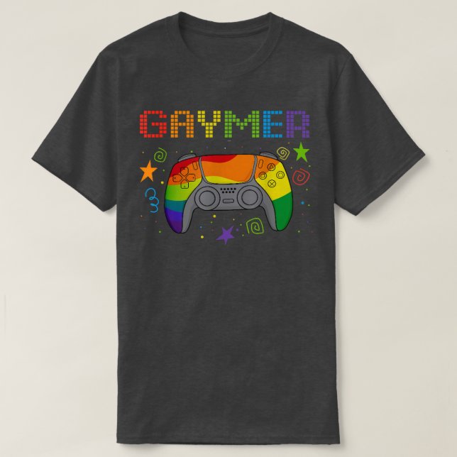 Gaymer Gay Pride Month Rainbow Gamer Gamepad LGBTQ T-Shirt (Design Front)