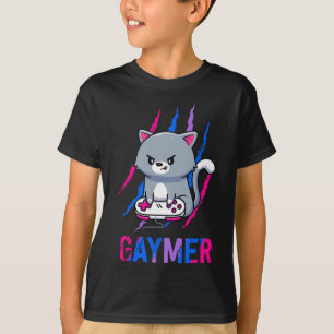 Gaymer Geek Pride Lgbt Video Game Lovers Gift Cat T-Shirt