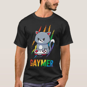 Gaymer Lgbt Cat Pride Shirt Rainbow Video Game Lov