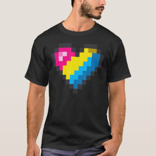 Gaymer Lgbt Retro Pride  Pansexual Gamer Pixel Hea T-Shirt