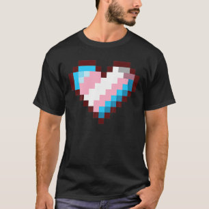 Gaymer LGBT Retro Pride Transsexual Player Pixel H T-Shirt