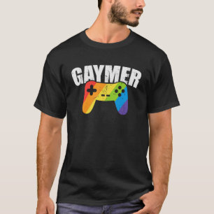 Gaymer LGBTQ Rainbow Flag Video Gamer Gay Pride Eq T-Shirt