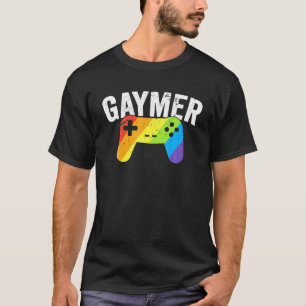 Gaymer Pride LGBT Rainbow Flag Gay Lesbian Gaming T-Shirt