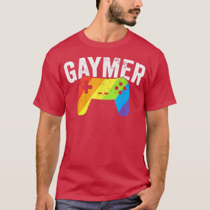 Gaymer Pride LGBT T  Rainbow Flag Gay Lesbian Gami T-Shirt