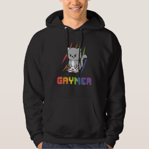 Gaymer Purride Cat Video Game Gamer Lgbtq Rainbow Hoodie