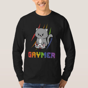 Gaymer Purride Cat Video Game Gamer Lgbtq Rainbow T-Shirt