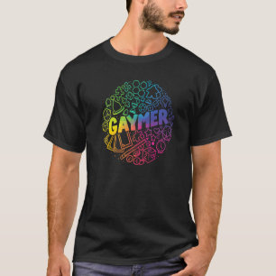 Gaymer Rainbow Board Game Bits   T-Shirt