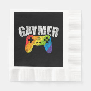 Gaymer Rainbow Flag Gaming Lesbian Gay Bisexual LG Napkin
