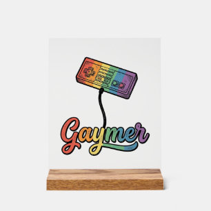 Gaymer Rainbow Gamer Vector Shirt Design_1 Acrylic Sign