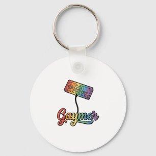 Gaymer Rainbow Gamer Vector Shirt Design_1 Key Ring
