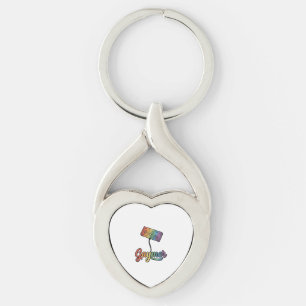 Gaymer Rainbow Gamer Vector Shirt Design_1 Key Ring