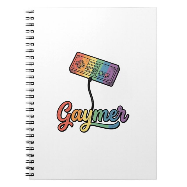Gaymer Rainbow Gamer Vector Shirt Design_1 Notebook (Front)